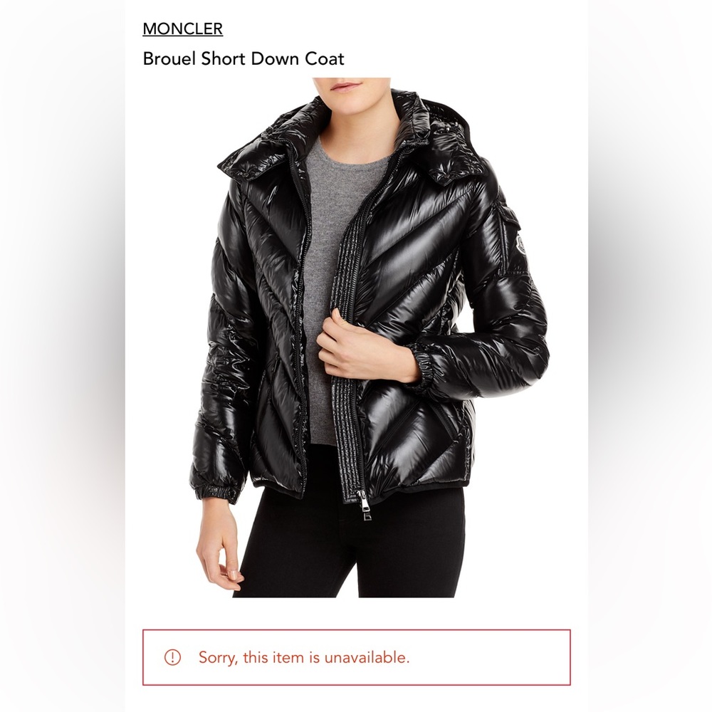 Moncler Brouel Chevron Puffer Jacket. Black Women size 2 medium. Authentic.